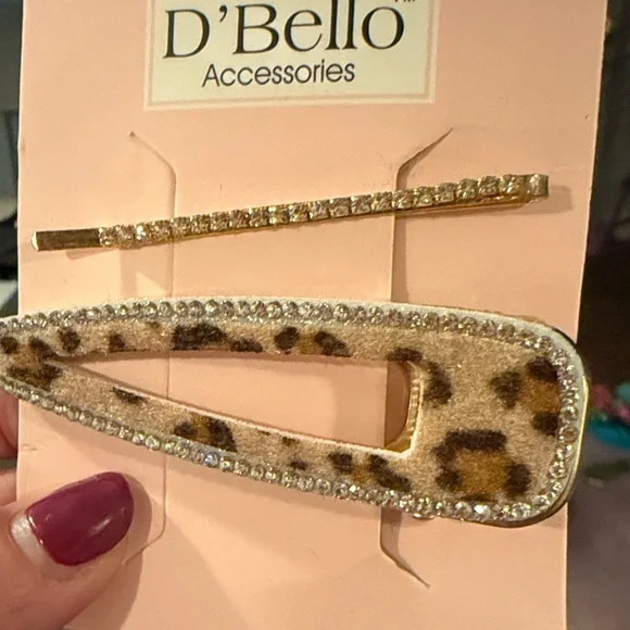D’Bello Hair Clip Accessories Leopard Print Hair Set - Picture 2 of 7